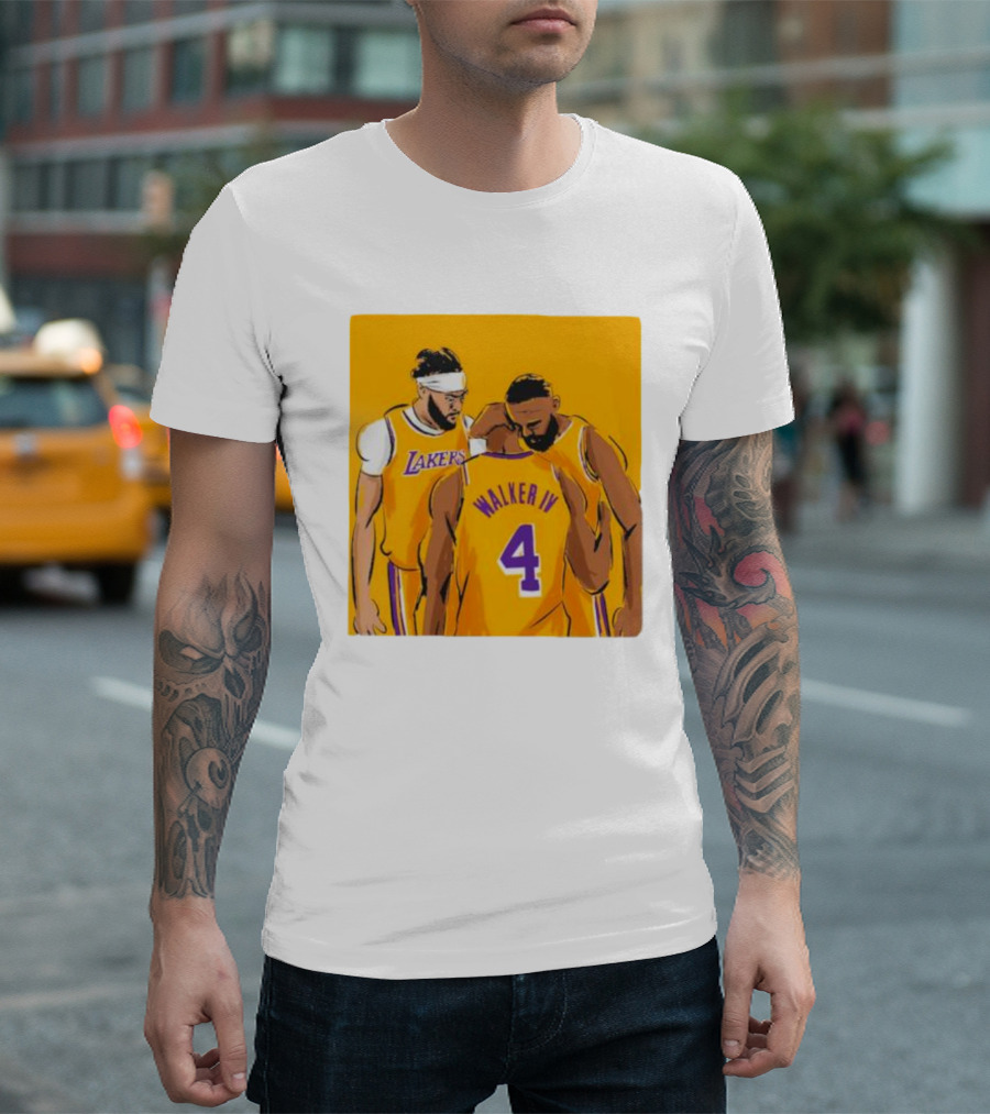 Los Angeles Lakers Walker IV Basketball Team Players T-Shirt
