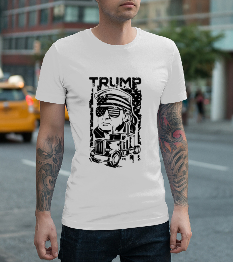 Trump 2024 Legend American Flag Truck T-Shirt