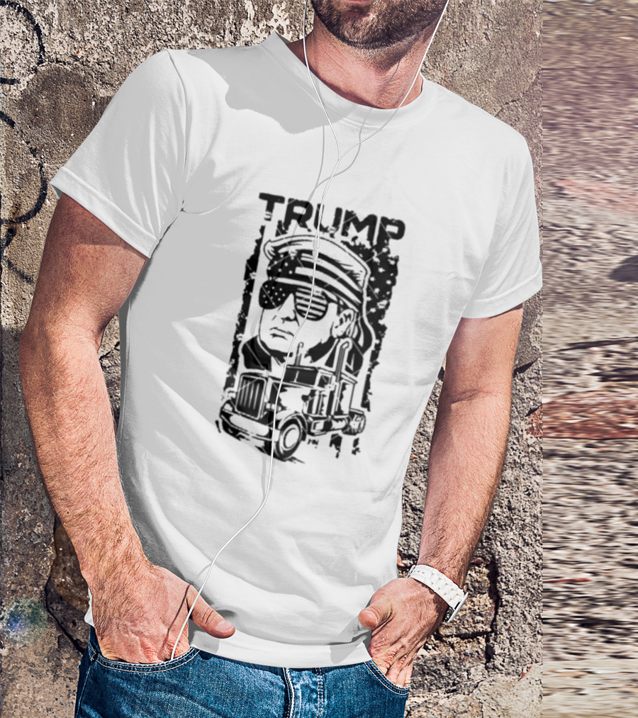 Trump 2024 Legend American Flag Truck T-Shirt