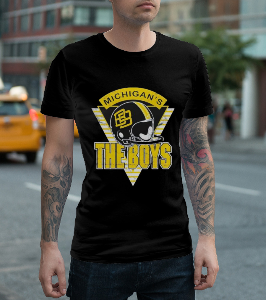 Bussin’ With The Boys Michigan’s The Boys Helmet T-Shirt