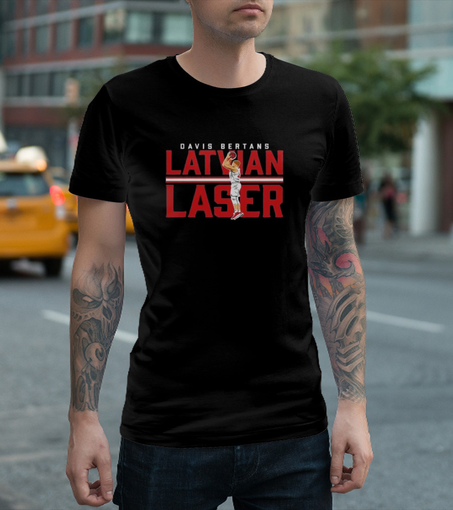 Davis Bertans Latvian Laser Basketball Player T-Shirt