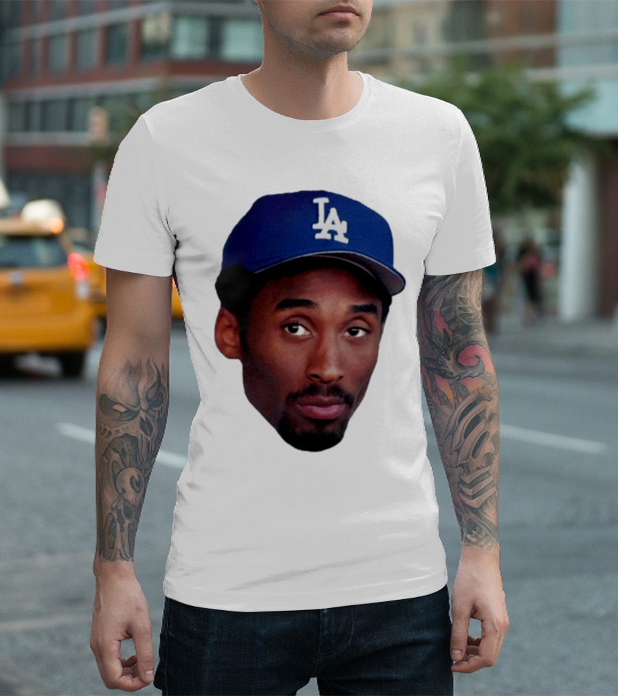 Kobe Bryant In LA Dodgers Hat T-Shirt