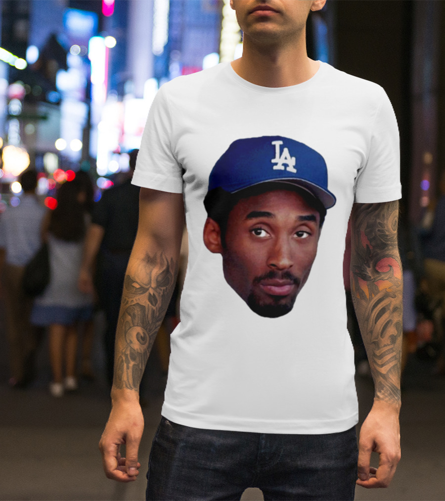 Kobe Bryant In LA Dodgers Hat T-Shirt