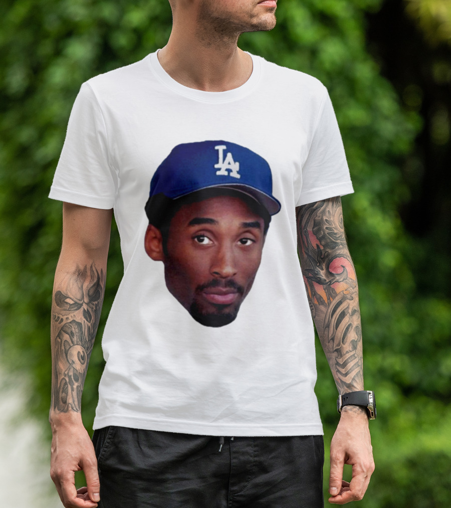 Kobe Bryant In LA Dodgers Hat T-Shirt