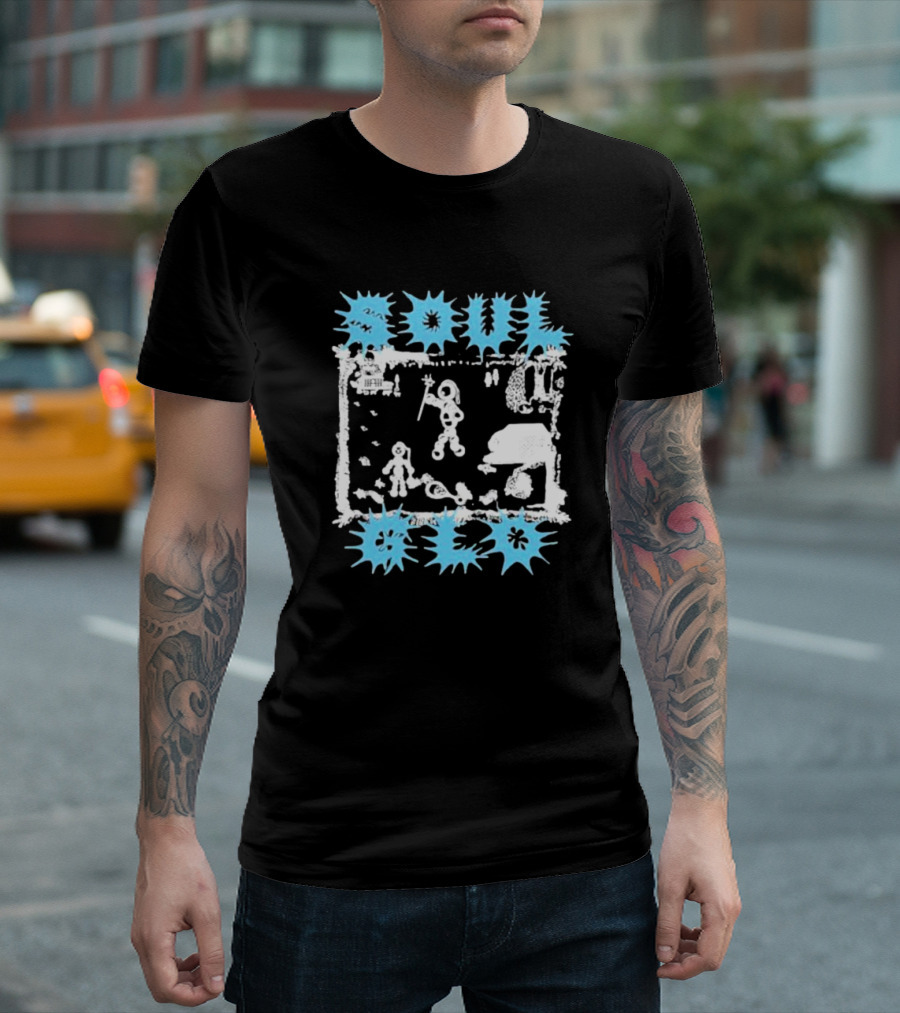 Soul Glo Retro Blue Ancient Art Scene T-Shirt