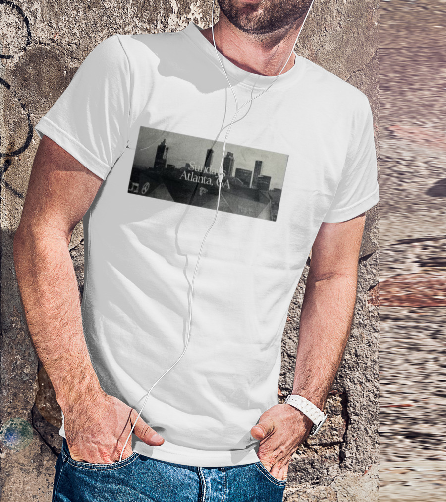 Atlanta Falcons Majestic Threads Sundays Skyline Atlanta GA T-Shirt