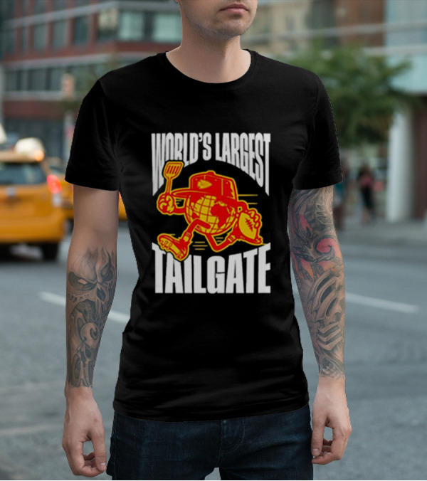 World's Largest Tailgate Football Globe And Spatula T-Shirt