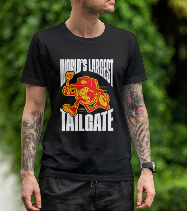 World's Largest Tailgate Football Globe And Spatula T-Shirt
