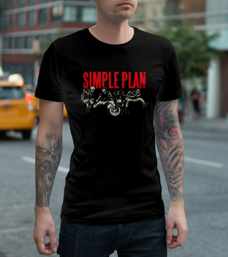 Simple Plan Skeleton Band Live Performance T-Shirt