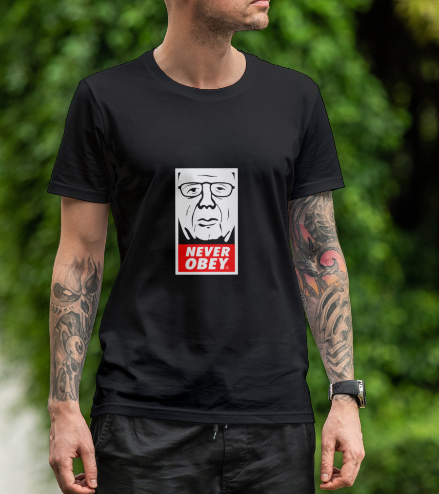 NEVER OBEY Large Print Iconic T-Shirt