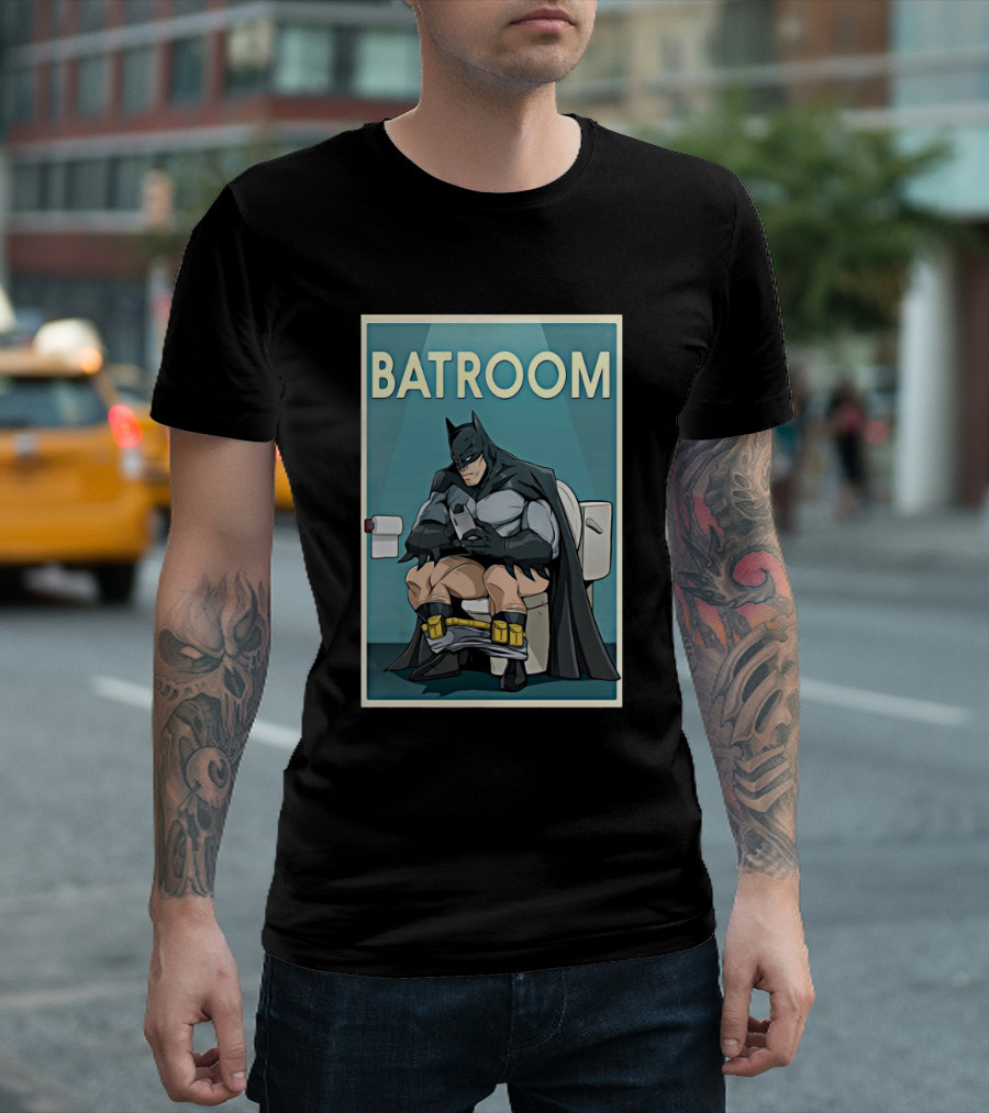 Batman Toilet Batroom Comic Panel T-Shirt