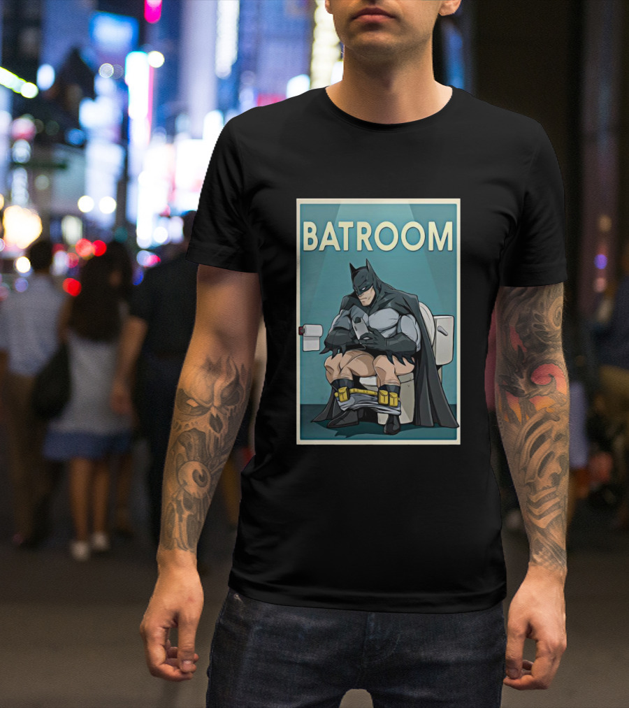 Batman Toilet Batroom Comic Panel T-Shirt
