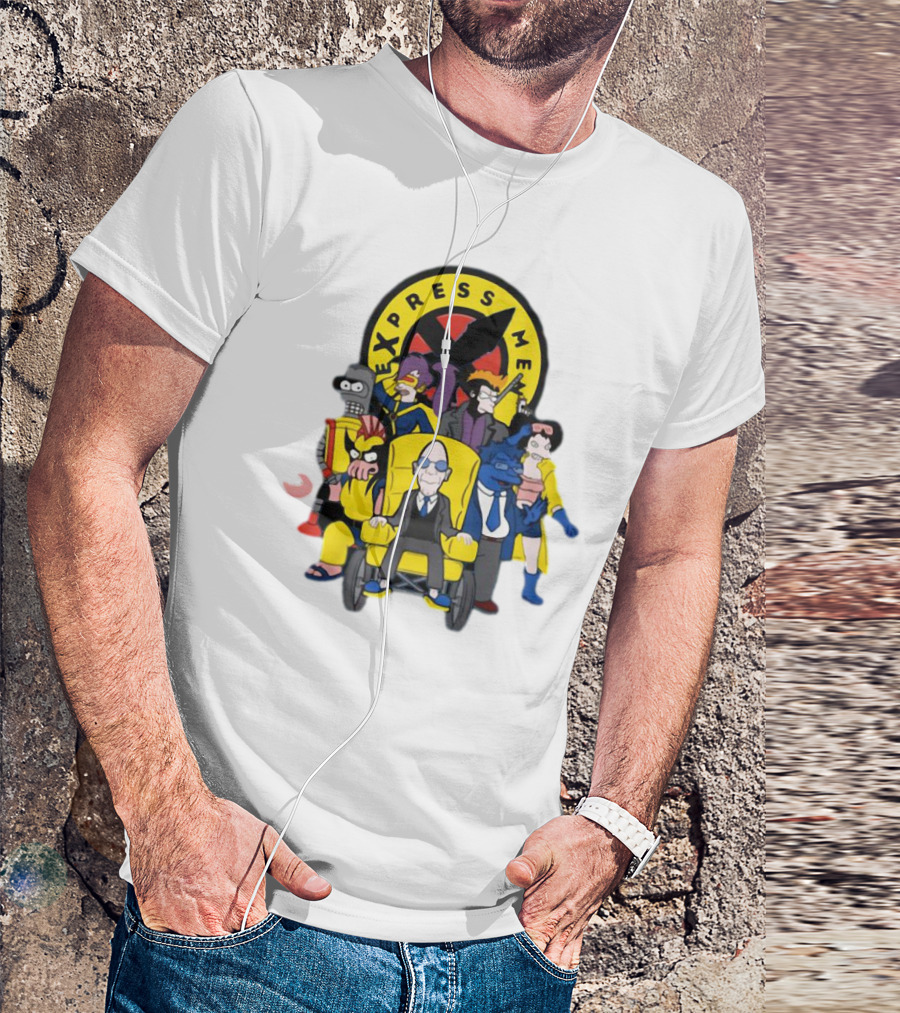 Express Men Futurama Meets X-Men Crossover Ensemble T-Shirt