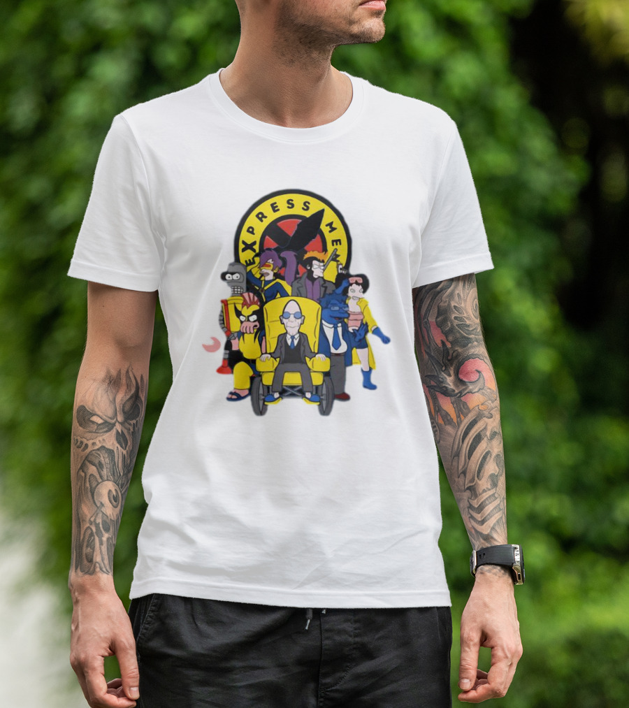 Express Men Futurama Meets X-Men Crossover Ensemble T-Shirt