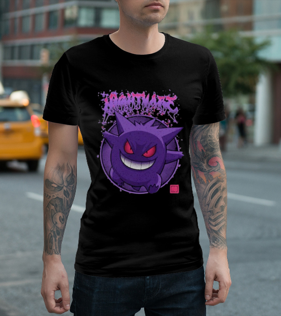 Pokemon Gengar Nightmare Purple Grinning Smirk T-Shirt
