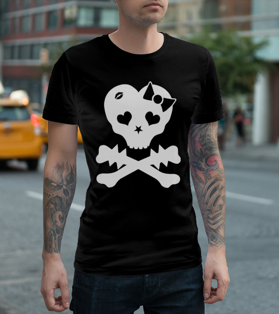 Punx N Kisses Twilight Skull Heart Bow Crossbones T-Shirt