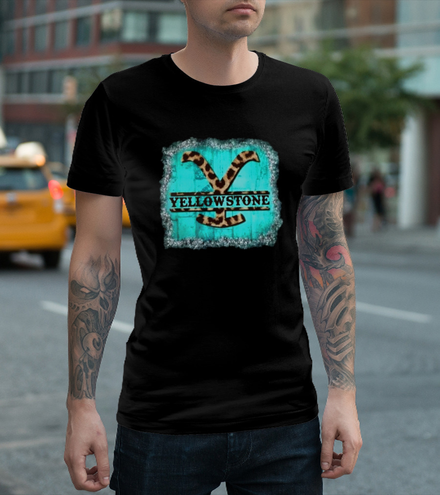 Yellowstone Turquoise Leopard Print T-Shirt