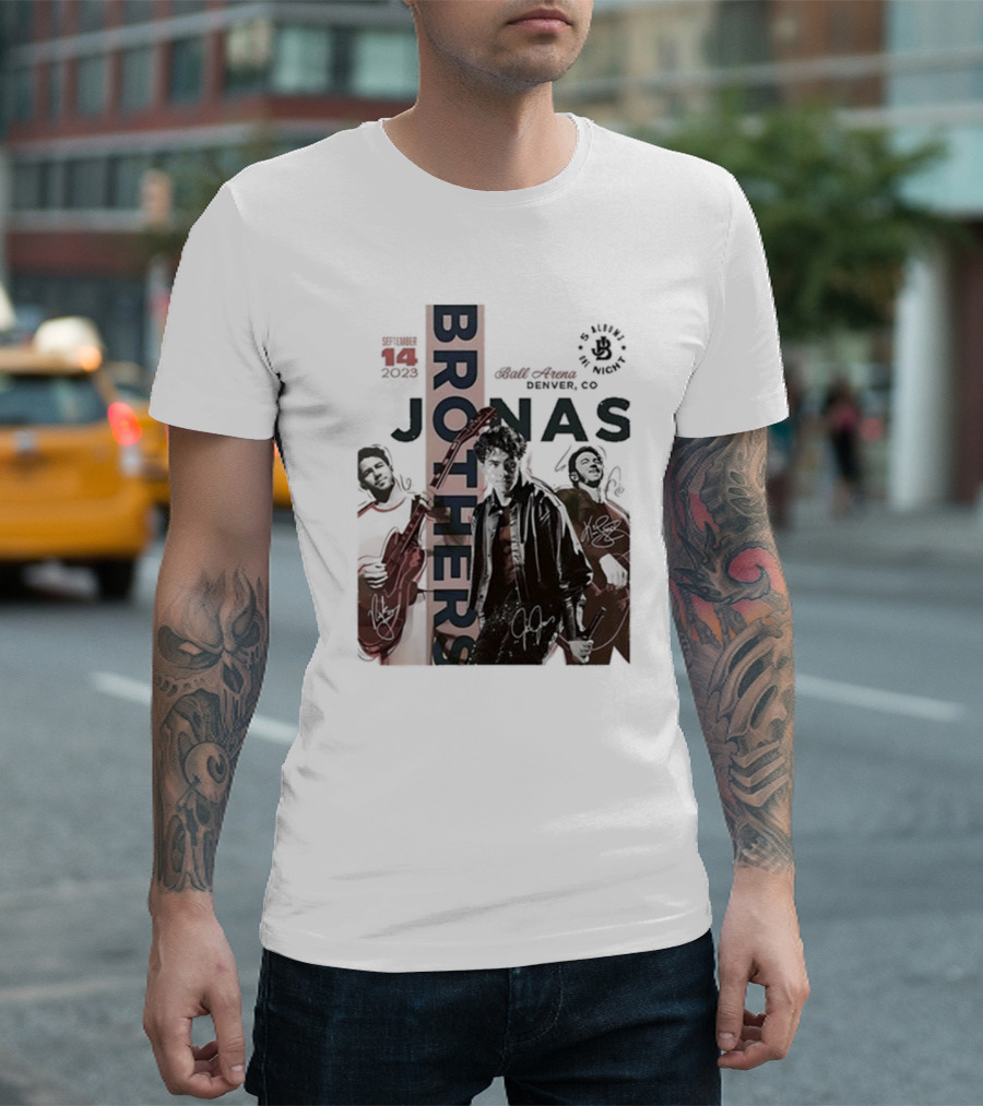 Jonas Brothers Ball Arena Denver CO 09.14.2023 5 Albums 1 Night T-Shirt