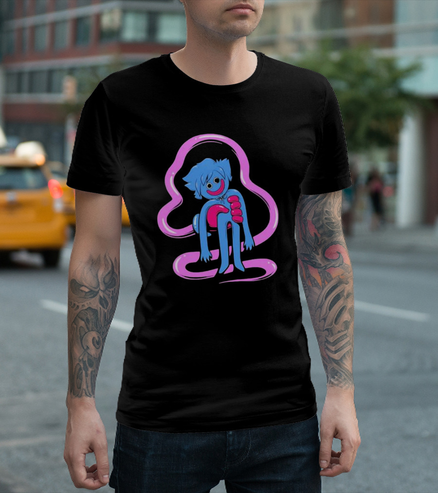 Shark Robot Oney’s Playtime Huggy Wuggy Blue Pink Character T-Shirt