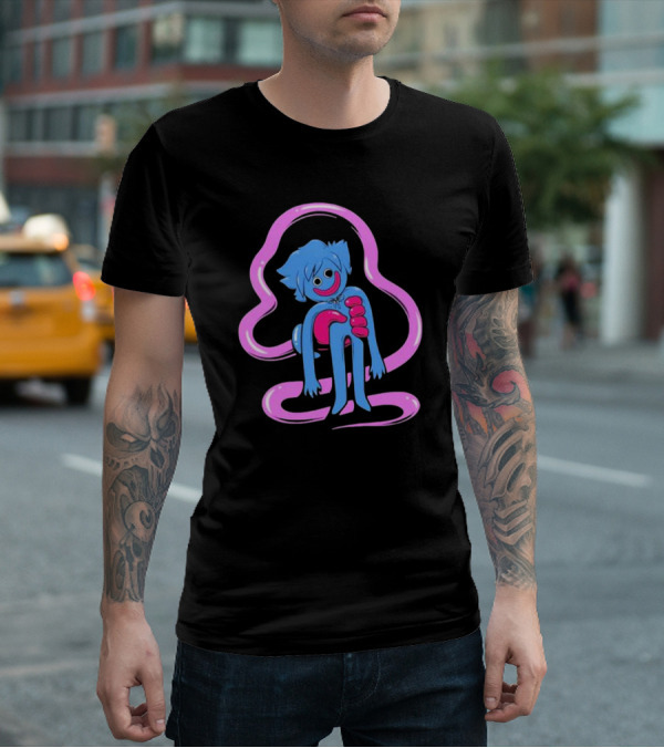 Shark Robot Oney’s Playtime Huggy Wuggy Blue Pink Character T-Shirt