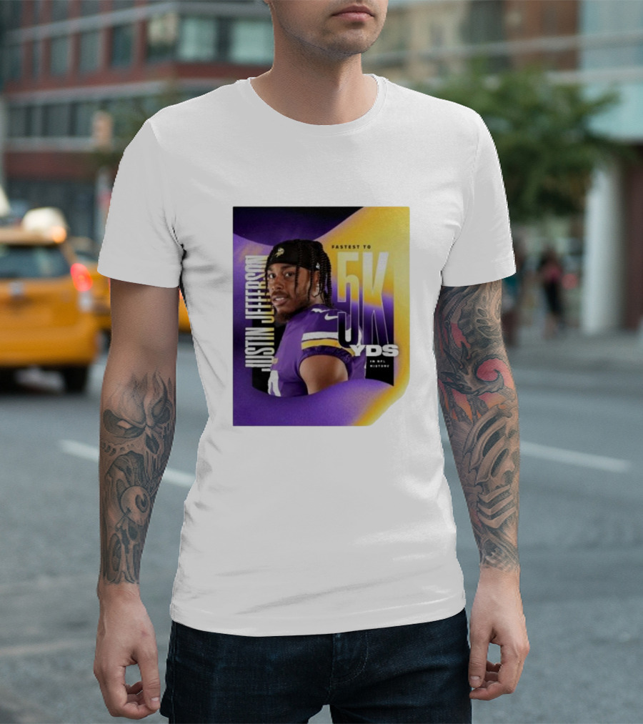 JUSTIN JEFFERSON FASTEST TO 5K YDS IN NFL HISTORY T-Shirt