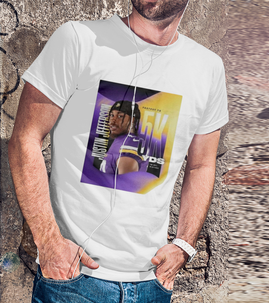 JUSTIN JEFFERSON FASTEST TO 5K YDS IN NFL HISTORY T-Shirt