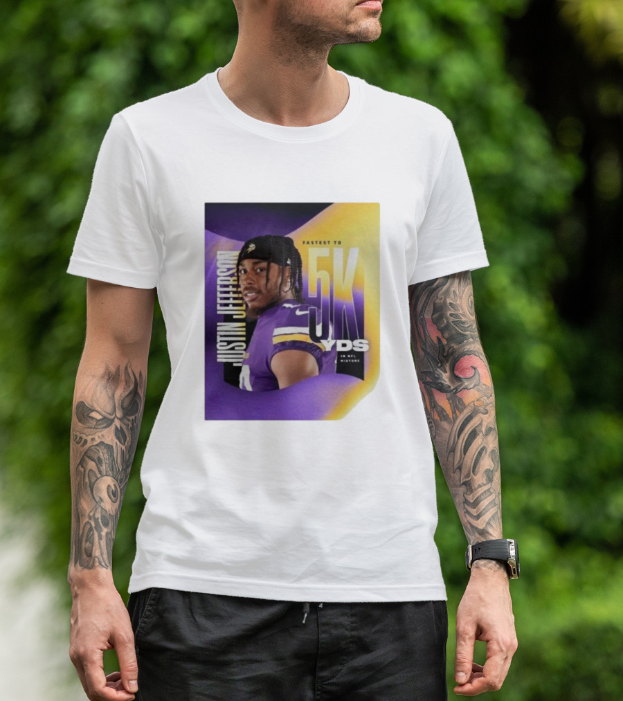 JUSTIN JEFFERSON FASTEST TO 5K YDS IN NFL HISTORY T-Shirt