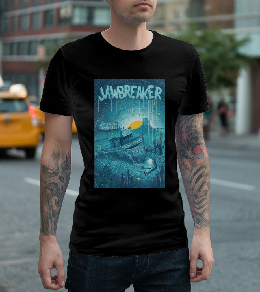 Jawbreaker Joyce Manor Grumpster Desert Ship Scene T-Shirt