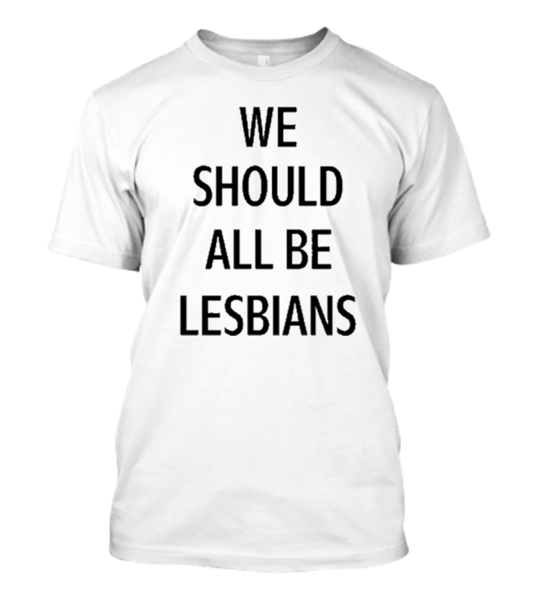 We Should All Be Lesbians Typography T-Shirt