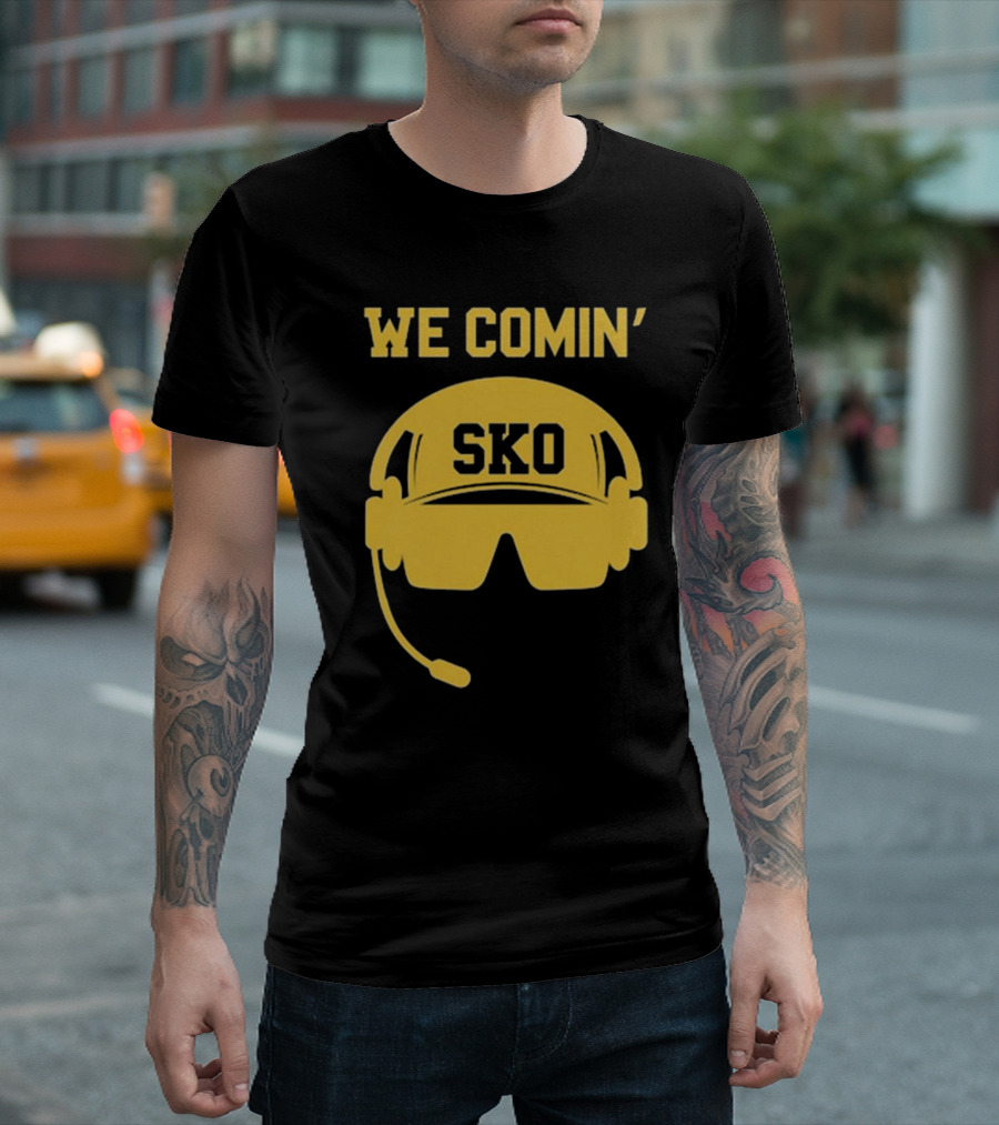 WE COMIN' SKO Prime Boulder Football Headset T-Shirt