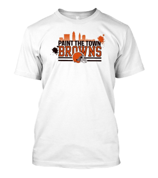 Paint The Town Cleveland Browns Football Browns Helmet Skyline T-Shirt