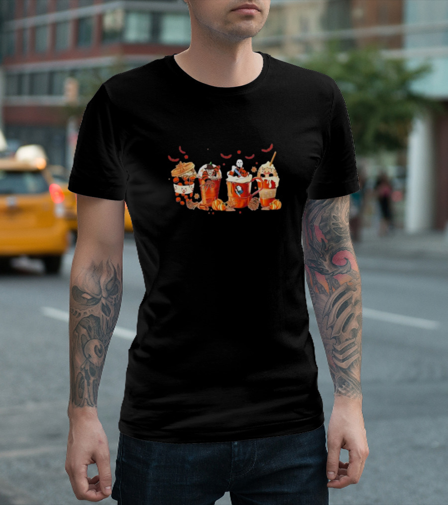 Pumpkin Spice Halloween Skeleton Coffee Mugs T-Shirt