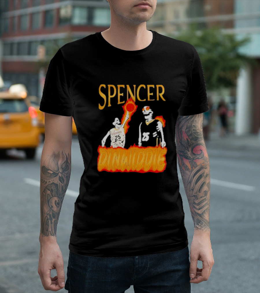 Spencer Dinwiddie Richmond 25 Basketball Flames T-Shirt