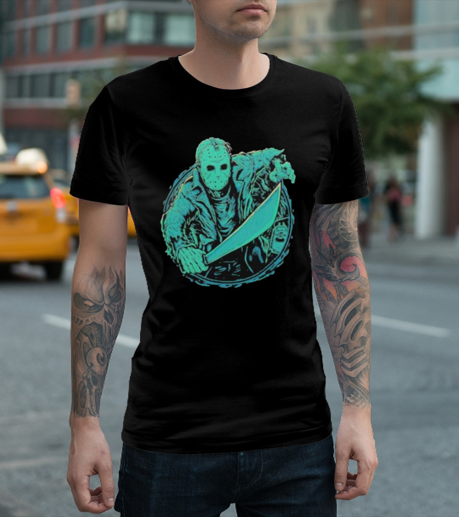 Crystal Lake Slasher Jason Masked Machete Horror T-Shirt