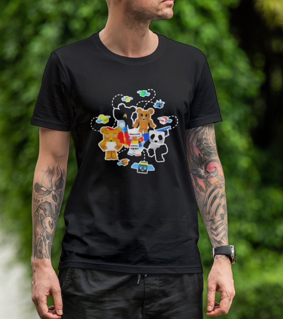 Bee Swarm Simulator Bear Team Characters With Bees T-Shirt