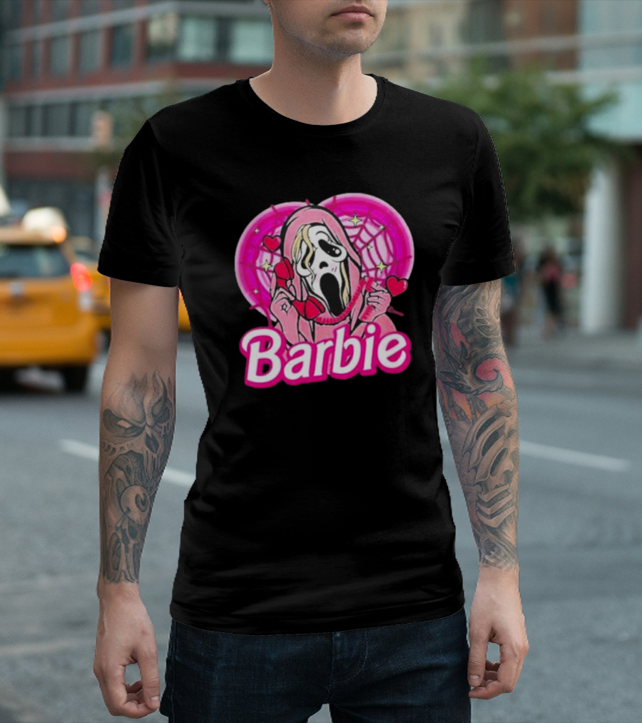 Barbie Pink Doll Ghost Face Horror Doll Characters T-Shirt