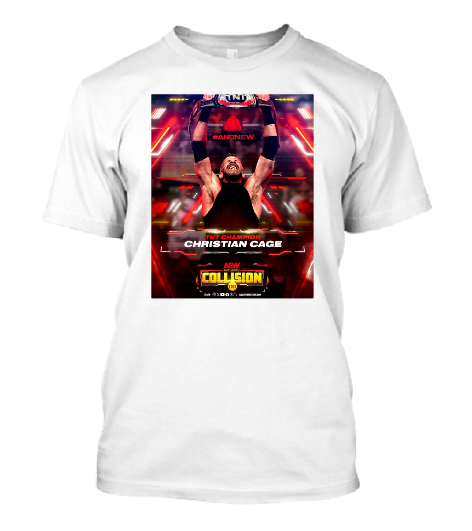 ANDNEW TNT Champion Christian Cage AEW Collision T-Shirt