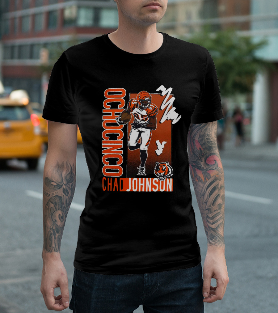 Ochocinco Chad Johnson Cincinnati Bengals Caricature T-Shirt