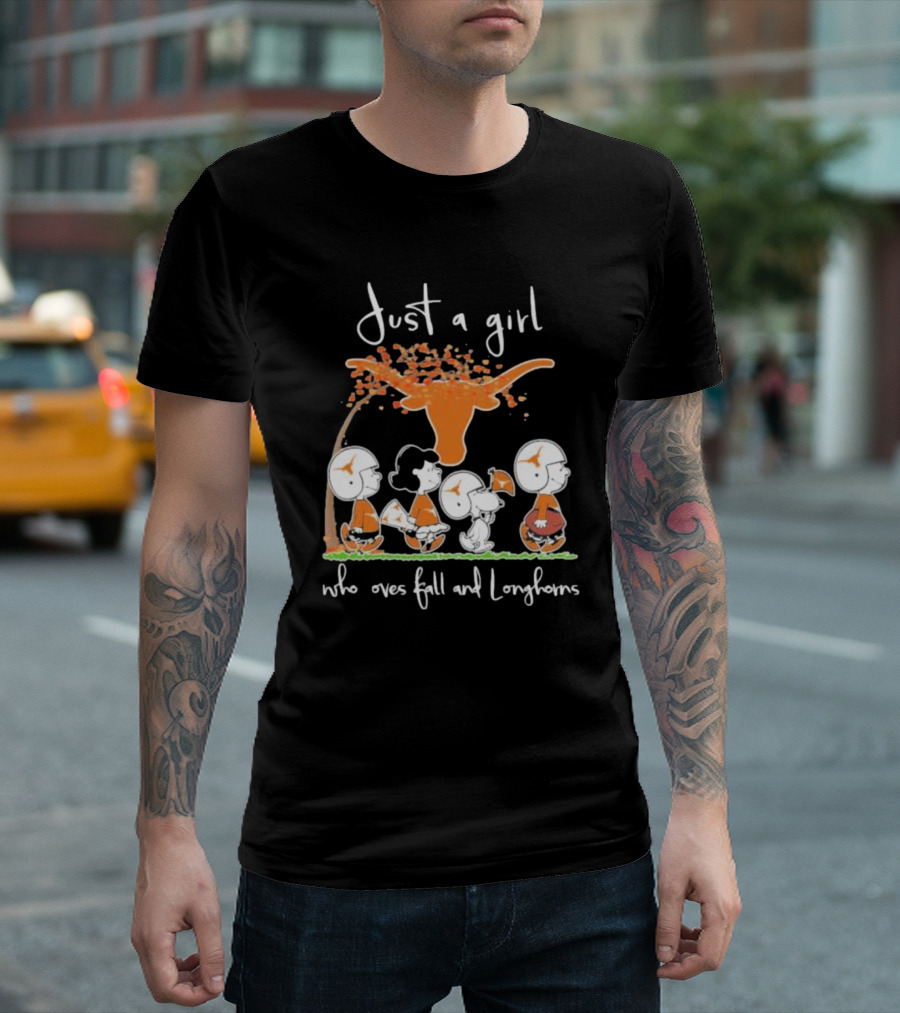Just A Girl Who Loves Fall And Longhorns T-Shirt
