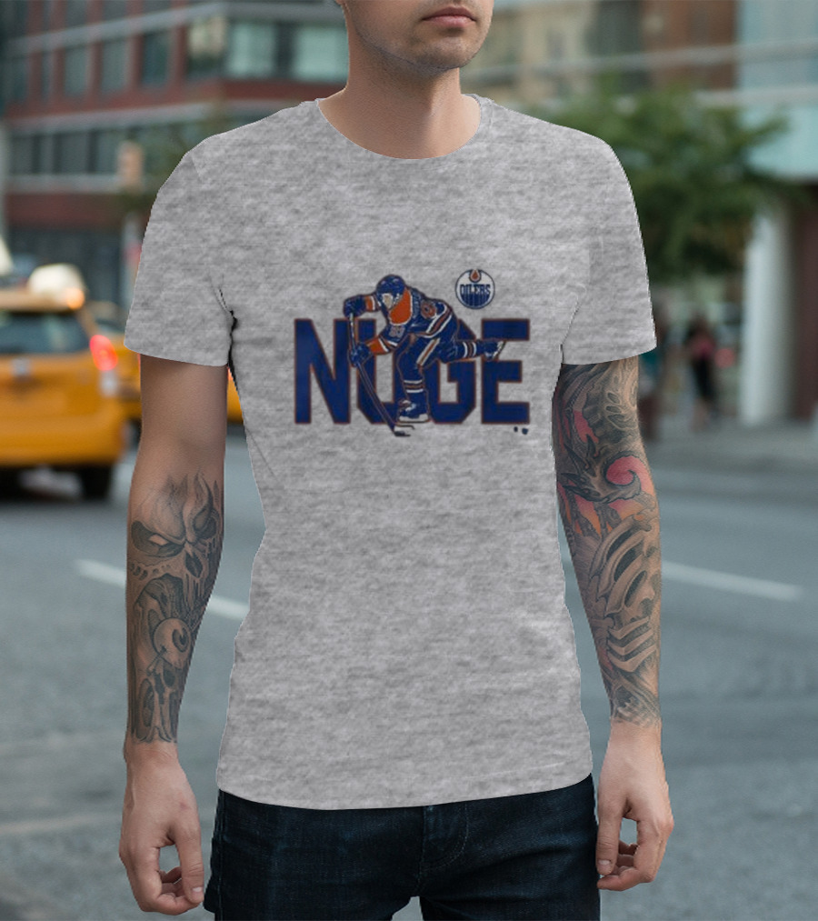 Ryan Nugent-Hopkins Edmonton Oilers NUGE Hockey Player Action T-Shirt