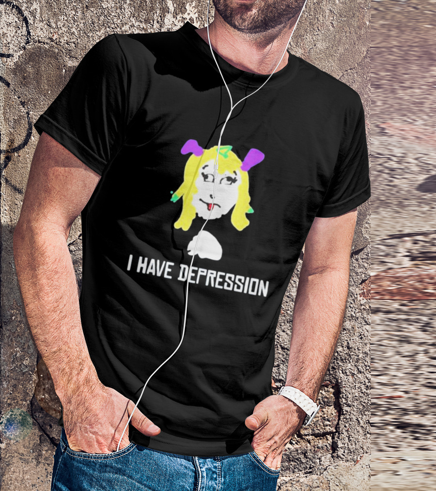 I Have Depression Palouette Blonde Cartoon Face T-Shirt