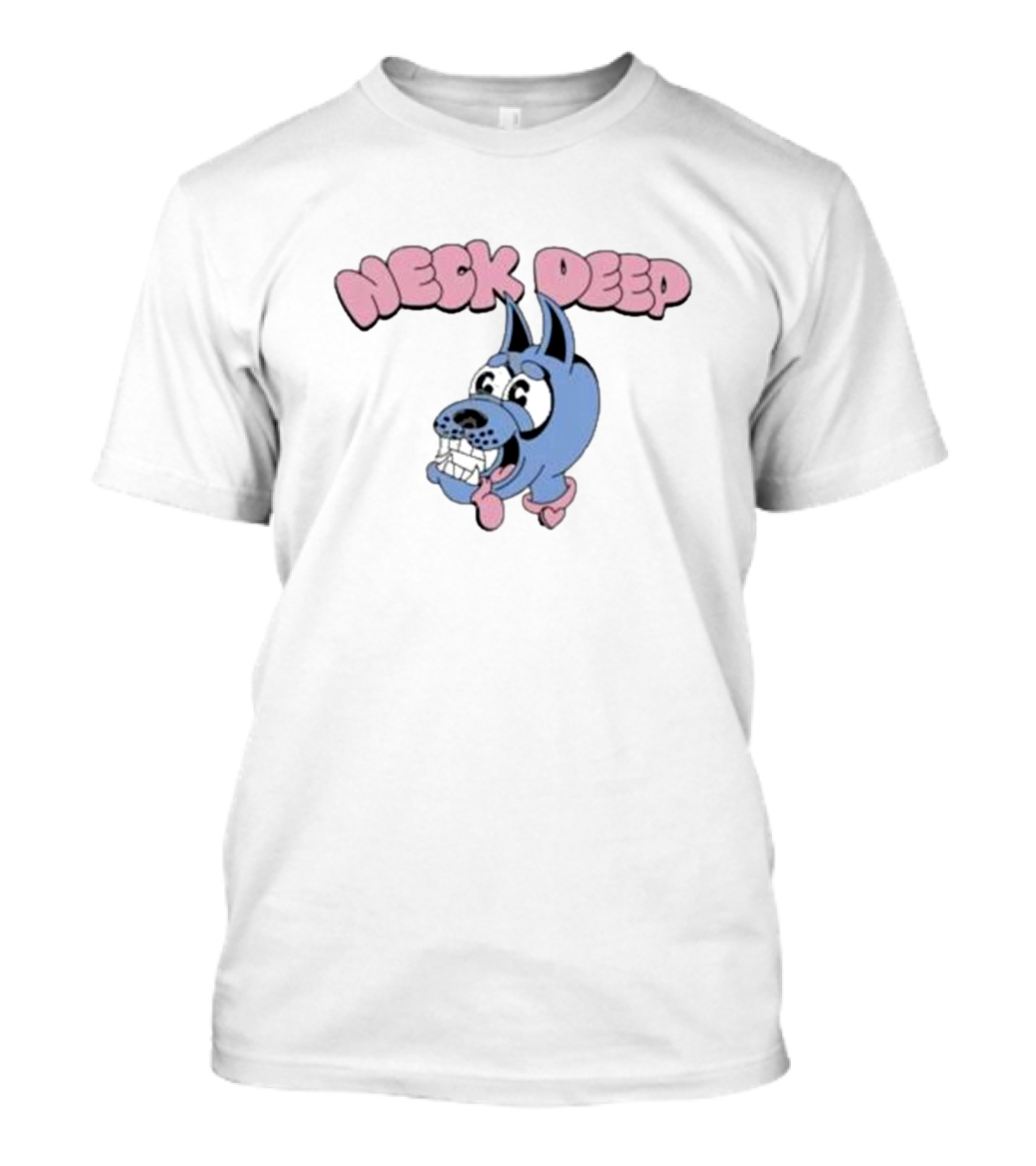 Neck Deep Neck Deep Cartoon Doggo White T-Shirt