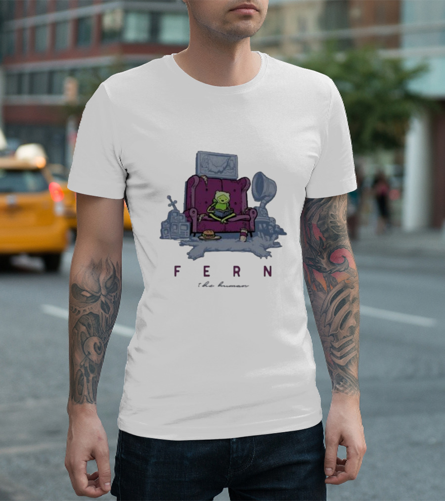 Fern The Human Adventure Time Sitting on Couch T-Shirt