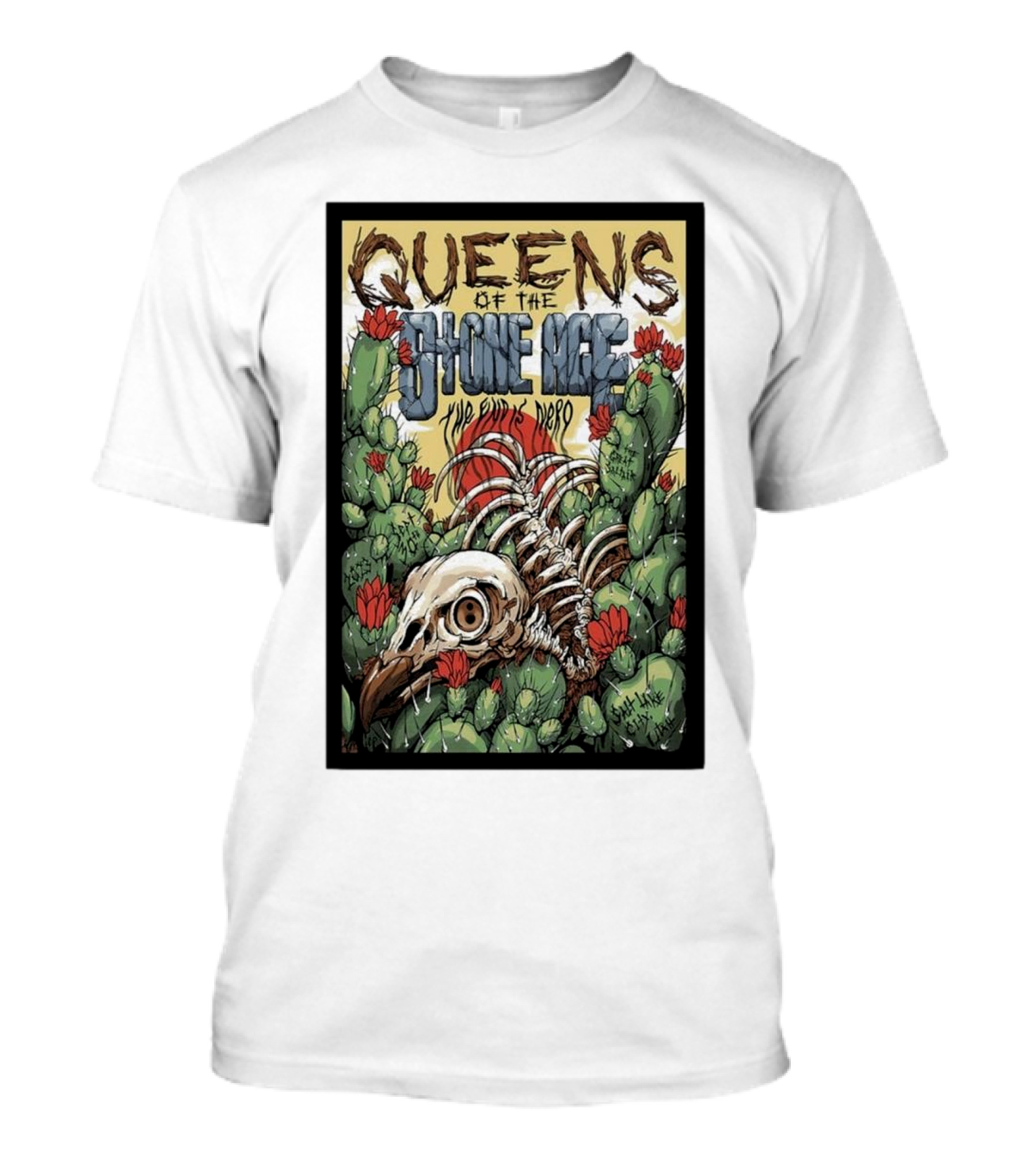 Queens Of The Stone Age 30 September Event Magna The Evil Has Landed Cactus Skull T-Shirt