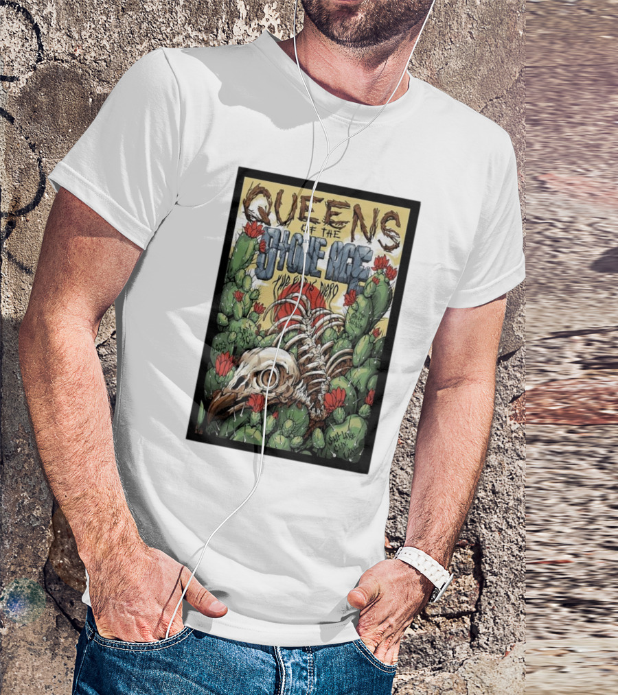 Queens Of The Stone Age 30 September Event Magna The Evil Has Landed Cactus Skull T-Shirt