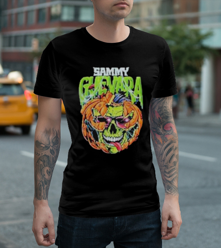 Sammy Guevara Goosebumps Halloween Pumpkin Skull T-Shirt