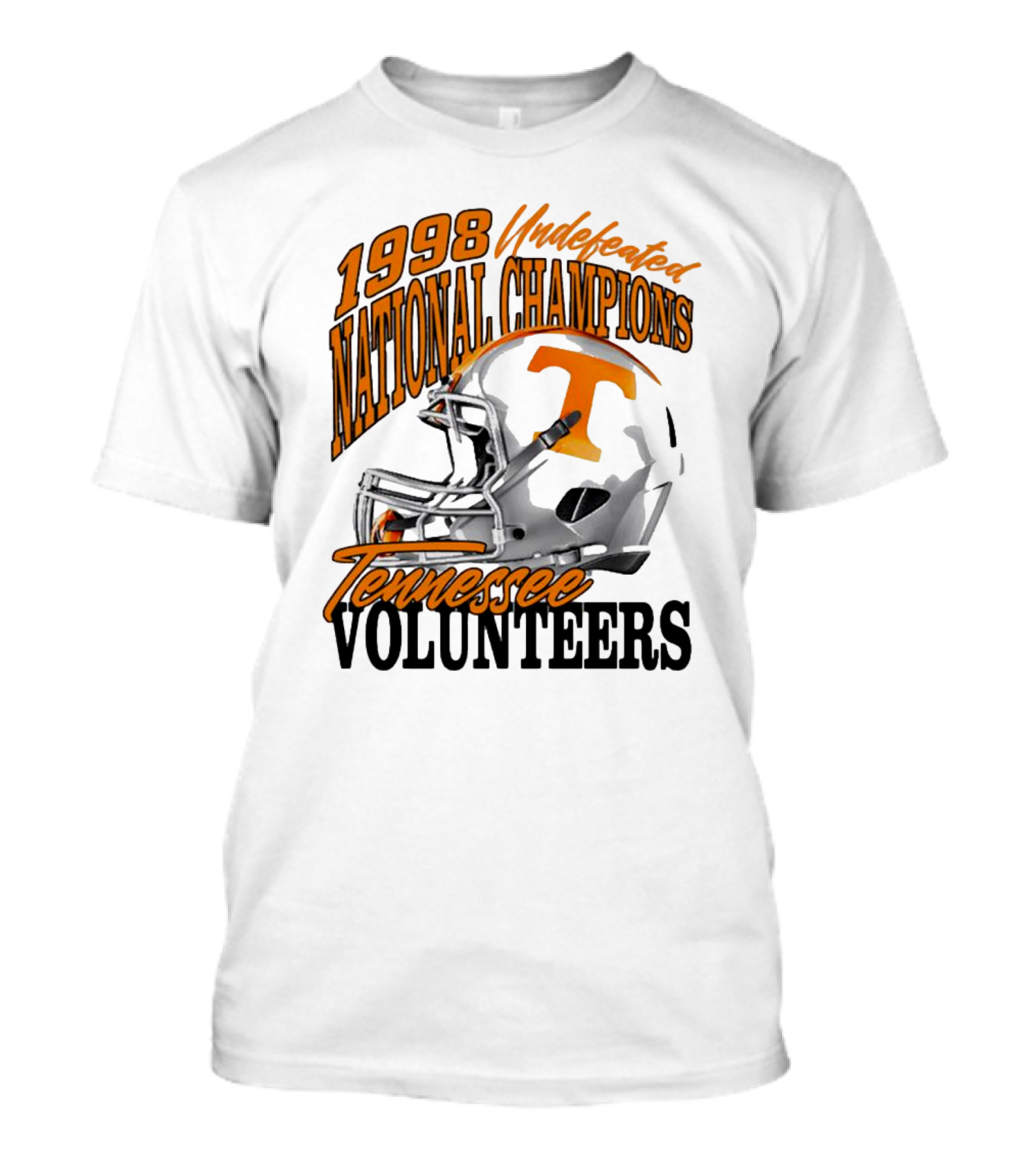 1998 Undefeated National Champions Tennessee Volunteers Helmet T-Shirt