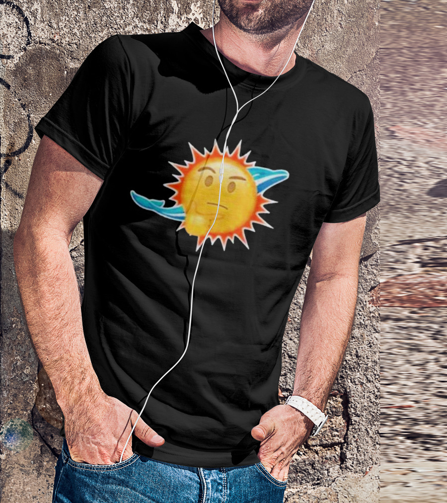 Dolphins Emoji Thinking Miami Sun Dolphins Emoji T-Shirt