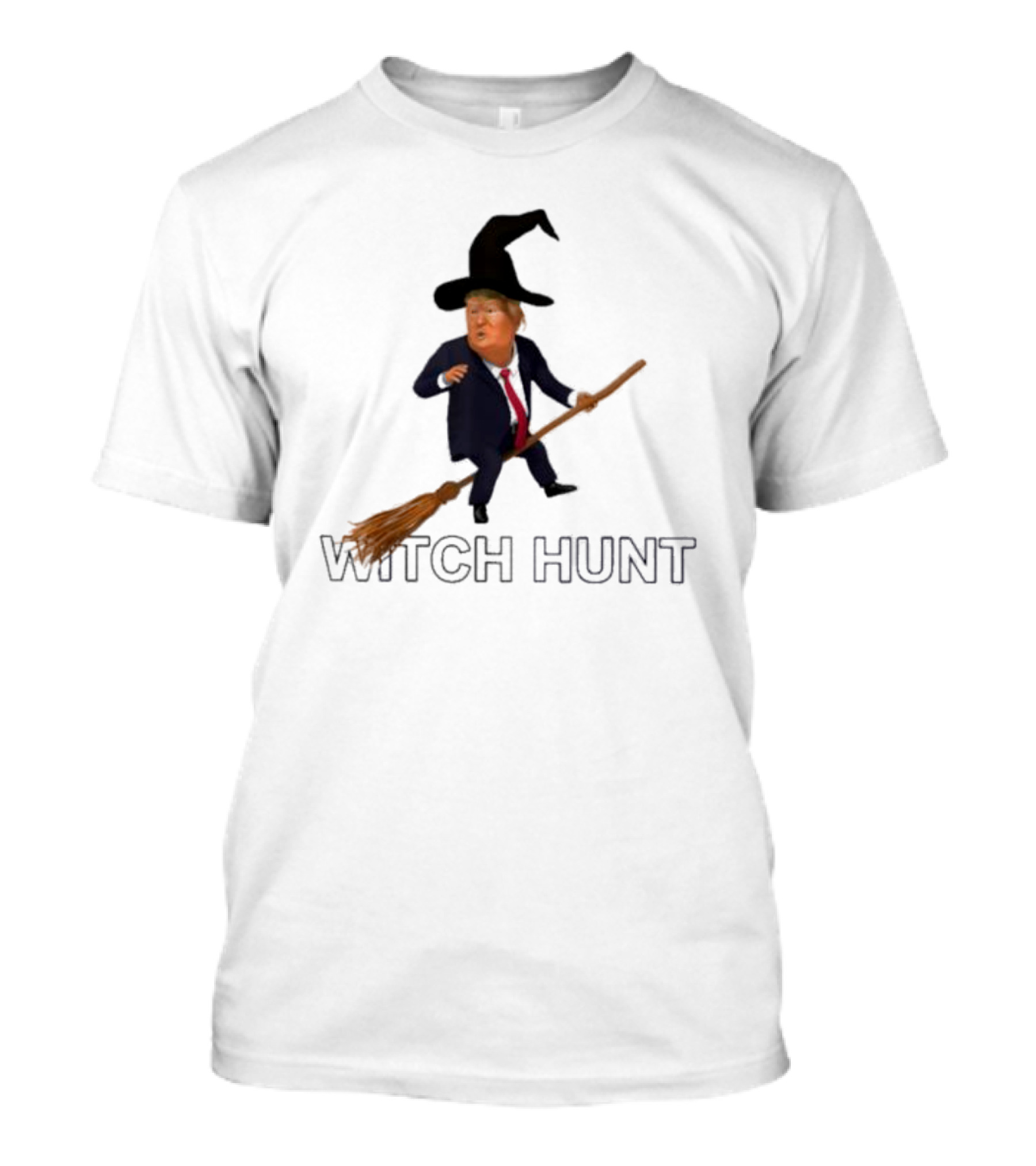 Witch Hunt Trump On Broom Trick Or Treat Halloween T-Shirt