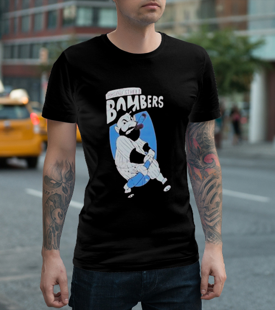 Phillies Marlins Playoff Broad Street Bombers Baseball Player With Bat And Beard T-Shirt